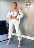 ست سه تیکه کراپ و سویشرت و جاگر دورس تو کرکی
