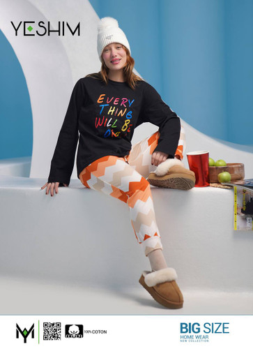 بلوز و شلوار نخ پنبه پاییزی سایز متوسط و بزرگ