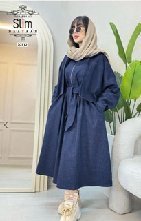 دو تیکه کت و سارافون جین کاغذی سایز ۳۸ تا ۴۴