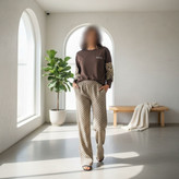 بلوز گلدوزی شده آستین استیکری و شلوار جیبدار گوچی
