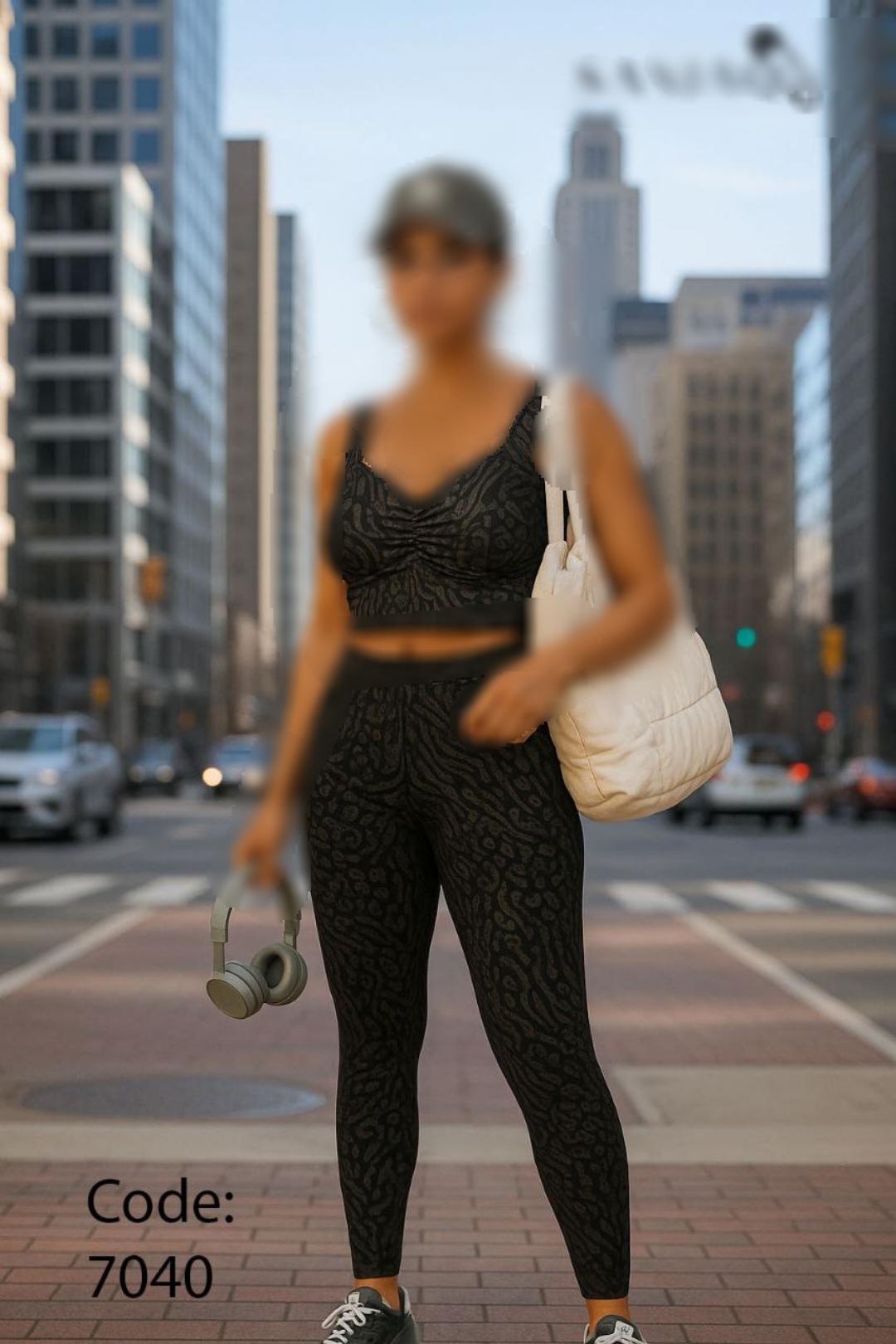 ست ورزشی کراپ کاپدار و شلوار ورزشی پارچه وارداتی