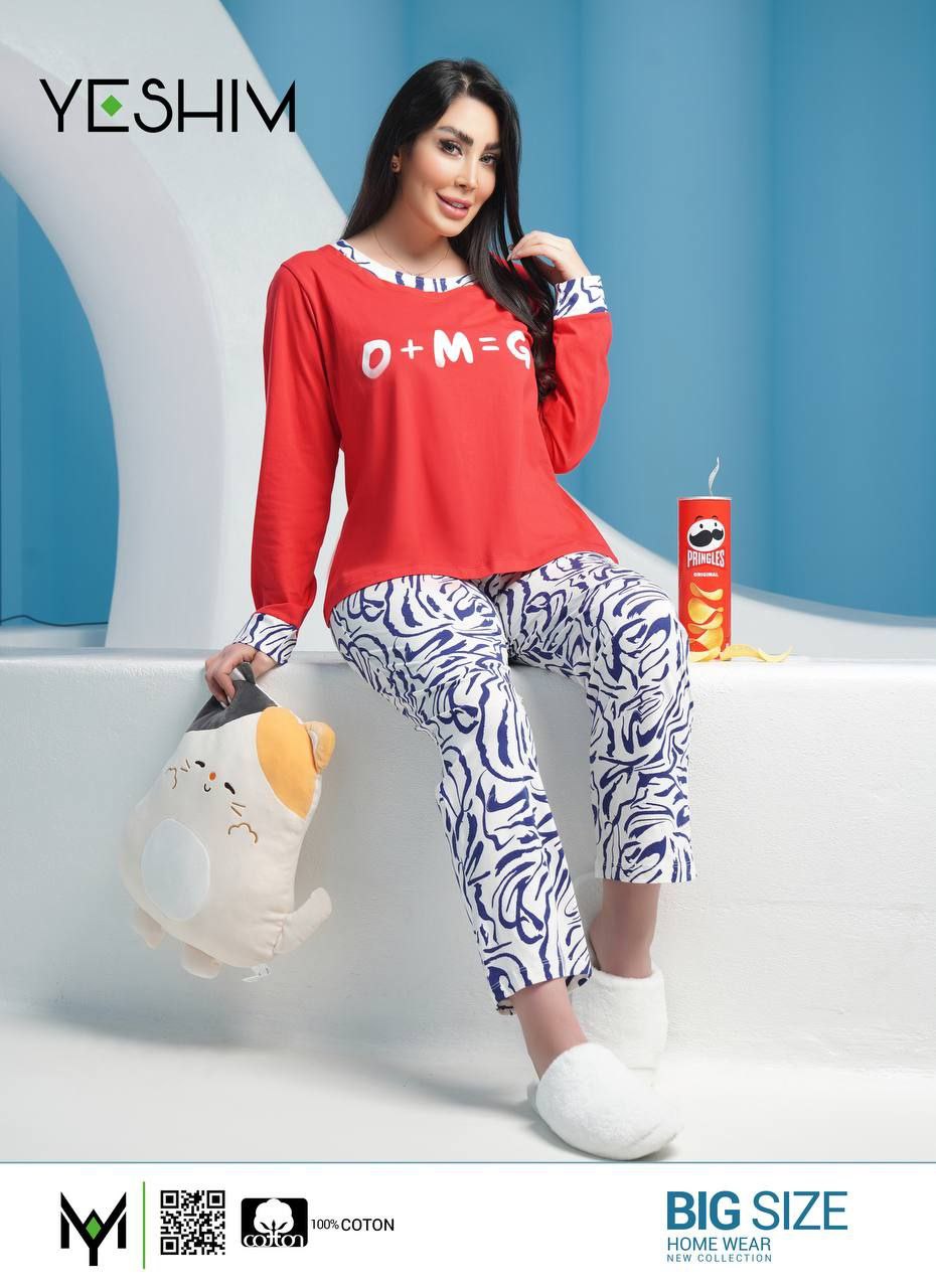 بلوز و شلوار پاییزی نخ پنبه ۴۰ تا ۴۴ و‌ ۴۶ تا ۵۲