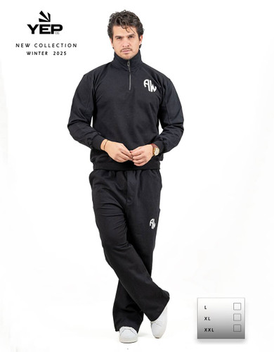 ست پاییزی مردانه دورس نیم زیپ و شلوار جیبدار