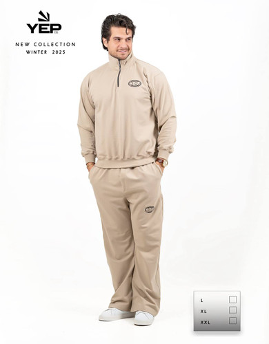 ست پاییزی مردانه دورس نیم زیپ و شلوار