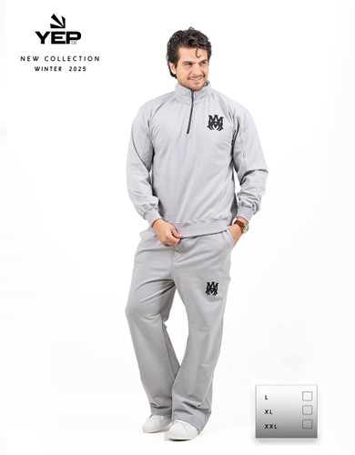 ست پاییزی دورس نیم زیپ و شلوار مردانه