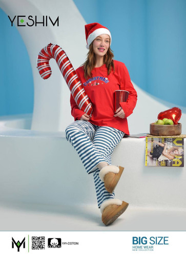 ست پاییزی بلوز و شلوار نخ پنبه سایزبزرگ ۴۶ تا ۵۲