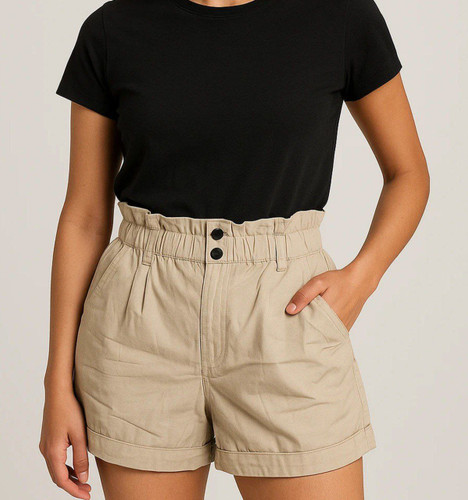 شلوارک کتان وارداتی پشت کش