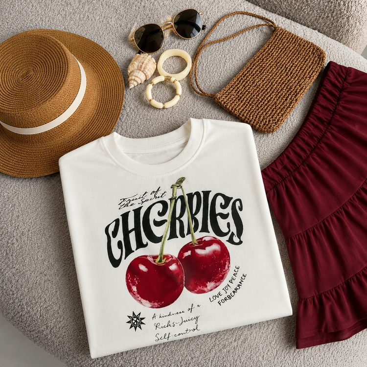 تیشرت باکسی نخ پنبه طرح chery