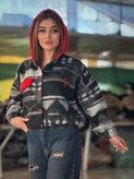 بامبرجکت چهارخونه پشمی پاییزی گلدوزی شده