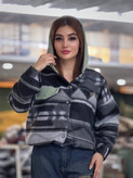 بامبرجکت چهارخونه پشمی پاییزی گلدوزی شده