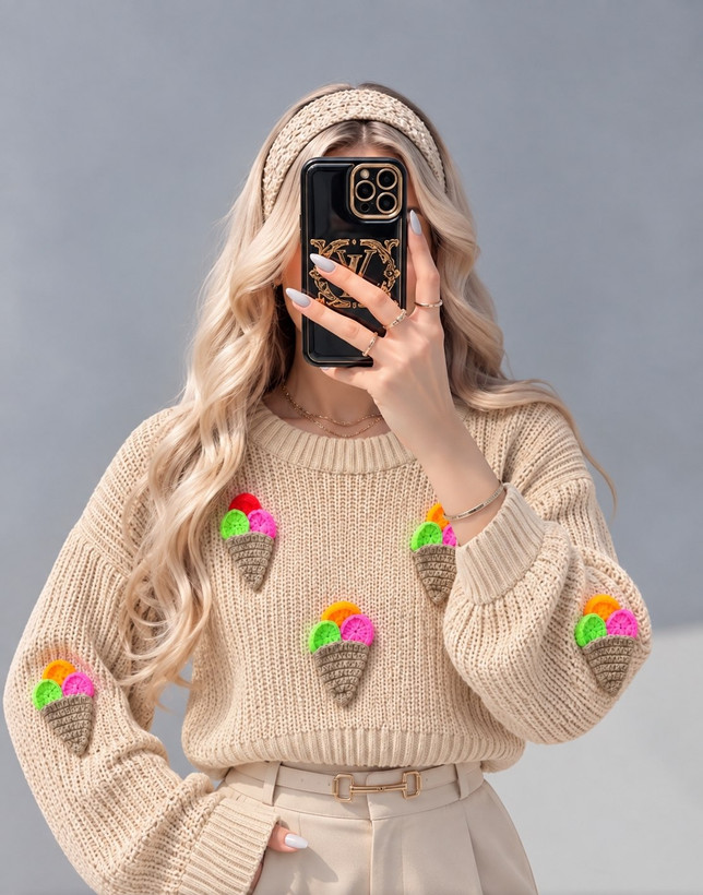 کراپ بافت طرح بستنی